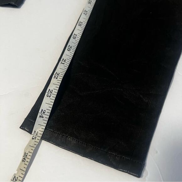 Frame Sz 26 Le Garcon Leather Slim Boyfriend Black Pants - Picture 10 of 13